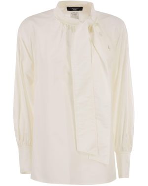 Weekend by Maxmara Burgos1234 Katoenen Popeline Blouse - Wit