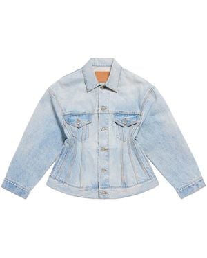 Balenciaga Hourglass Denim Jacket - Blue
