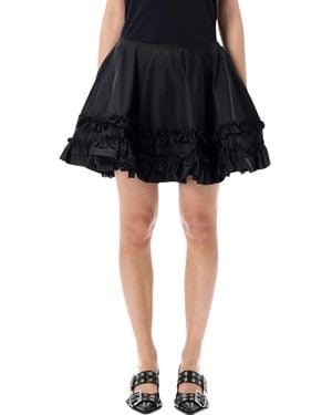 Ganni Duchesse Nylon Mini Skirt - Black