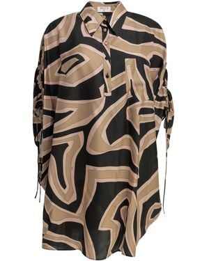 PUCCI Kurzes Kaftan-Kleid "Labirinto" von - Schwarz