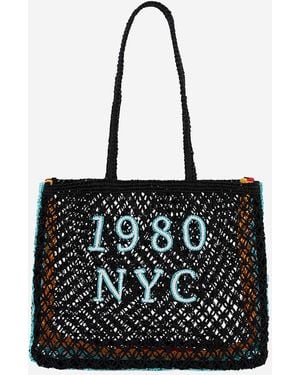 Wild Ulyss Rafia Shopping Bag - Black