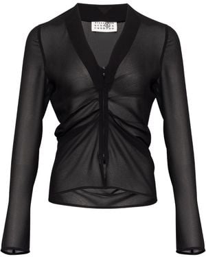 MM6 by Maison Margiela Long Sleeved Top - Black