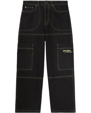 Off-White c/o Virgil Abloh Irregular Cargo Jeans - Zwart