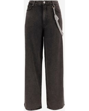 Pinko Lauryn Lyocell And Cotton Trousers - Black