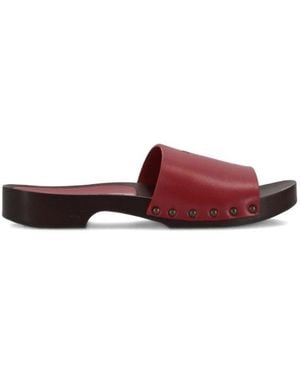 LA ROSE Zoccoli Pelle - Red
