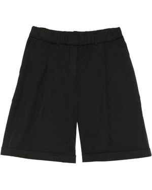 Via Masini 80 Cotton Bermuda Shorts - Black
