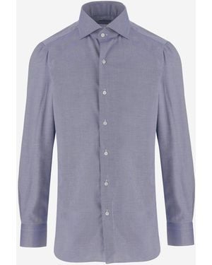 Finamore 1925 Cotton Shirt - Blue