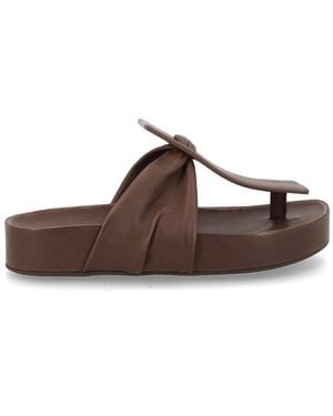 Uma Wang Elegant 100% Leather Sandals For - Brown