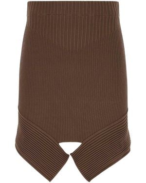 ANDREA ADAMO Stretch Viscose Blend Skirt - Brown