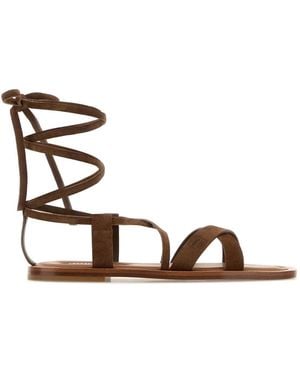 Miu Miu Suede Sandals - Brown