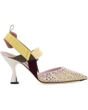 Fendi Slingback Court Shoes - Yellow