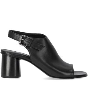 Elena Iachi Silk Heeled Sandal - Black