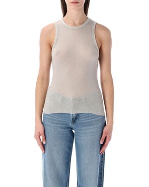 James Perse Cotton And Cashmere Rib Shell Top - Blue
