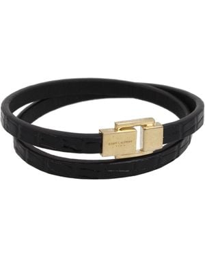 Saint Laurent 'Bracelets Leather - Black