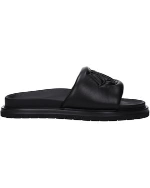 Dior Chaussons Et Sabots Pour Homme En Cuir Noir