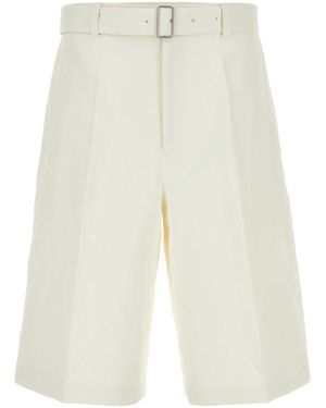 【関税&送料込】Jil Sander Ivory Cotton Bermuda Shorts Jil Sander Ivory Cotton Bermuda Shorts in Natural for Men | Lyst