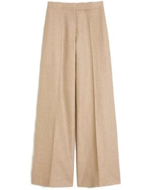 Max Mara Regular-Fit Linen Natté Pants - Natural