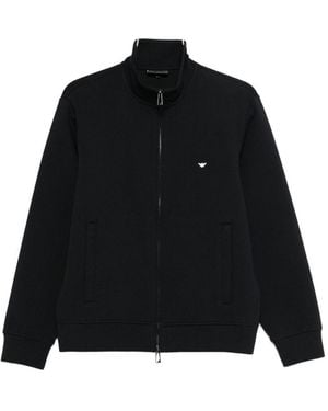 Emporio Armani Logo Baumwoll-Sweatshirt - Schwarz