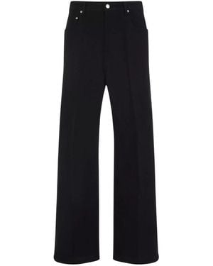 Rick Owens Geth Rechte Fit Breedbeen Denim Broek - Zwart