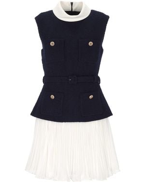 Self-Portrait Midi Dress - Blue