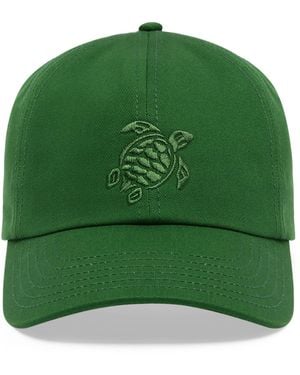 Vilebrequin Cotton Cap With Embroidered Turtle - Green