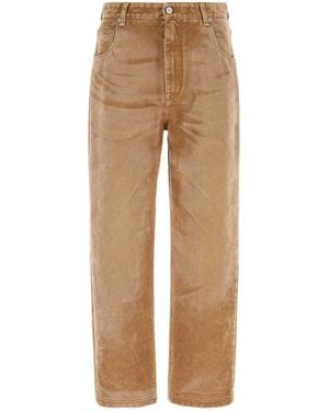 Fendi Camel Velvet Jeans - Natural