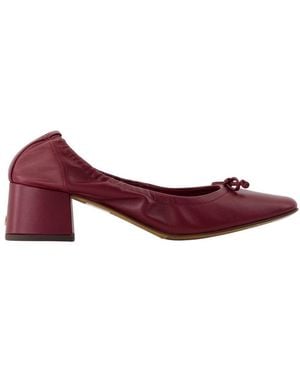 Rouje Nicoise Pumps Leather Bourgogne - Rouge