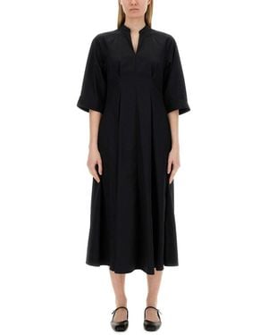 Aspesi Pleated Long Dress - Black