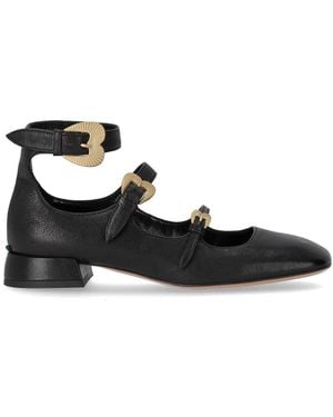 A.Bocca Ballet Flat With Straps - Black
