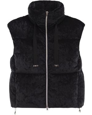 Herno Velvet Effect Padded Gilet - Black