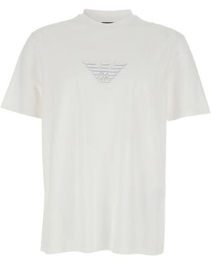 Emporio Armani Logo Cotton T Shirt - White
