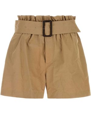 Saint Laurent Belted Bermuda Shorts - Natural