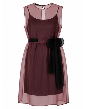 LA ROSE Vestito Con Sottoveste Burdeos - Morado