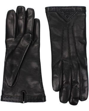 Prada Leather Gloves - Black
