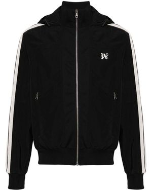 Palm Angels Sportjacke Mit Monogramm-Stickerei - Schwarz