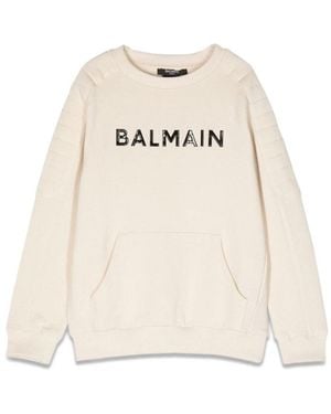 Balmain Logo Crewneck Sweatshirt - Natural