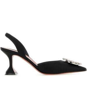 AMINA MUADDI Satin Begum Court Shoes - Black