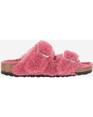 Birkenstock Arizona Big Buckle Teddy Nietsandalen - Pink