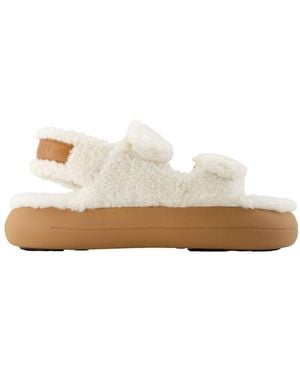 Moon Boot Shearling Sandalen - Weiß