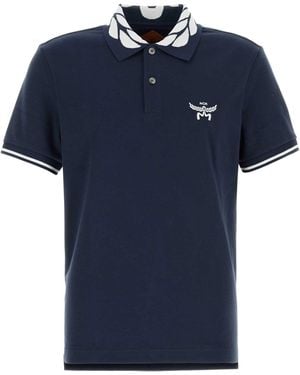 MCM Stretch Piquet Polo Shirt - Blue