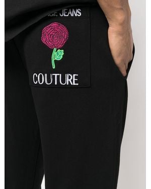 Versace Jeans Couture Logo-Print Track Trousers - Black