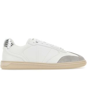 Versace Leather Greca Court Trainers - White