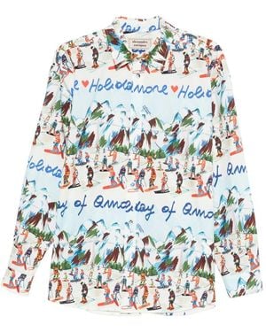 ALESSANDRO ENRIQUEZ Printed Cotton Shirt - White