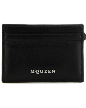 McQueen Leather Sling Card Holder - Black