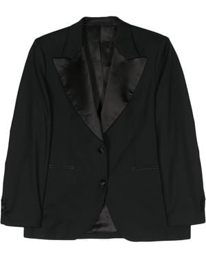 Officine Generale Raya Jkt Itl Wo Wm Satin Col Clothing - Black
