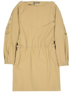 Alberta Ferretti Wool Blend Mini Dress - Natural
