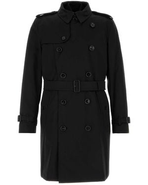 Burberry Gabardine Kensington Trench Jacket - Black