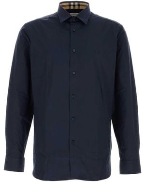 Burberry Stretch Poplin Shirt - Blue