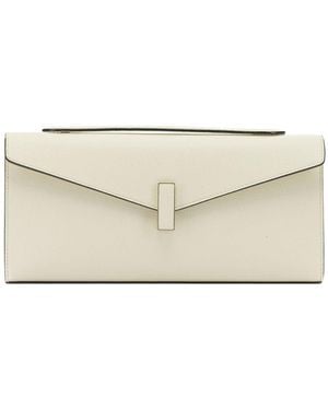 Valextra "Isis" Clutch mit Schultergurt - Natur