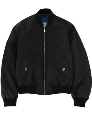 Versace Ribbed Cuffs Jacket Front Pockets Hem - Black